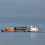 barge bringing home to orcas island